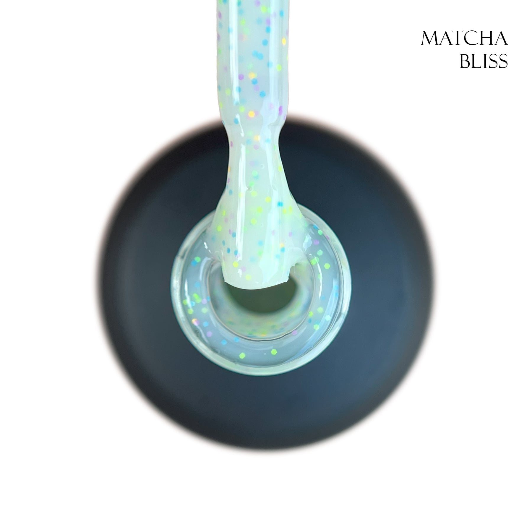 База для гель-лаку GLOSS Yogurt Base Matcha Bliss, 15 мл (молочний зелений з кольоровим конфетті)